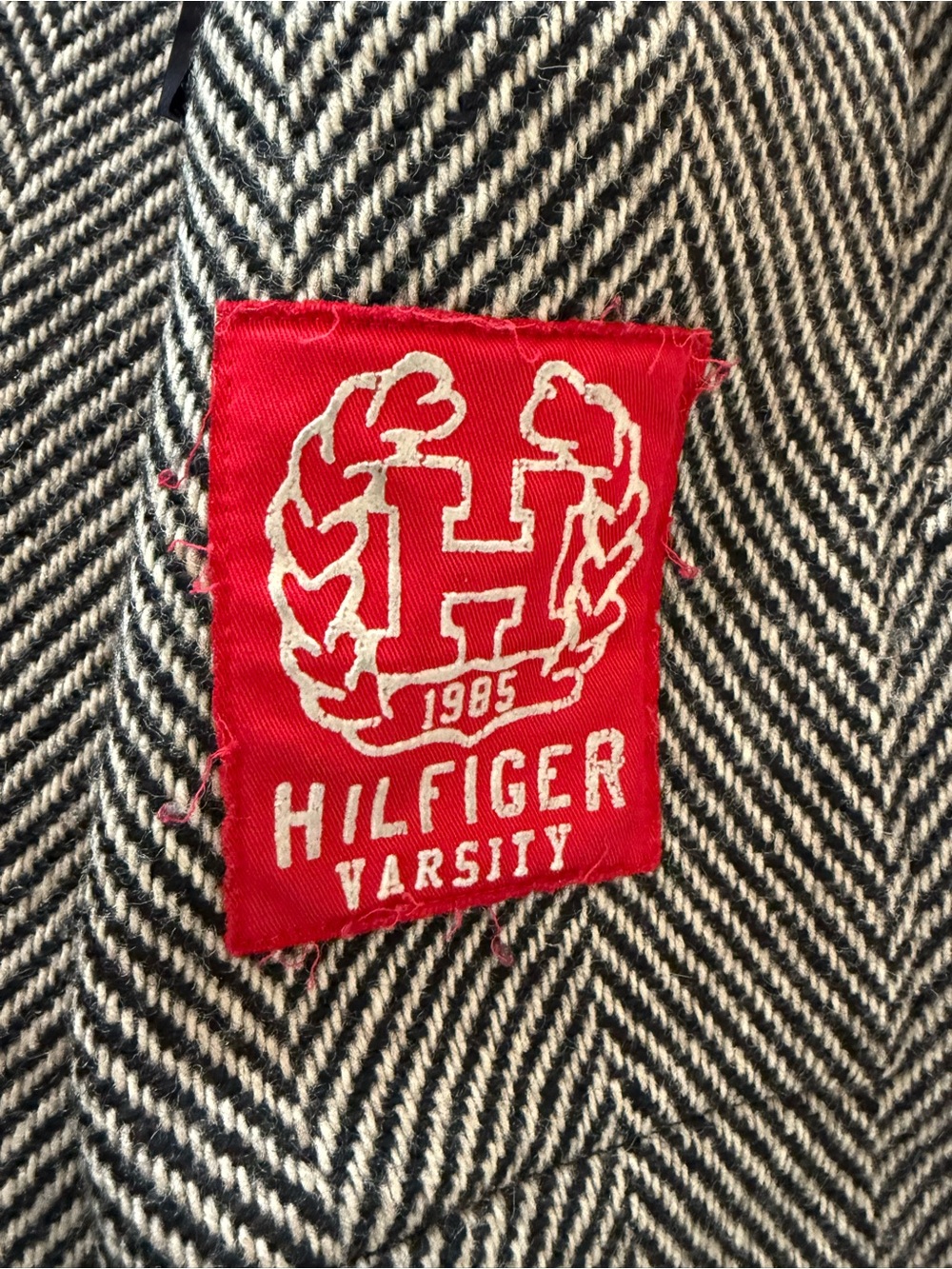 Tommy Hilfiger Herringbone Wool Duffle Coat Toggle Hooded Winter Jacket Size Med - Picture 4 of 11